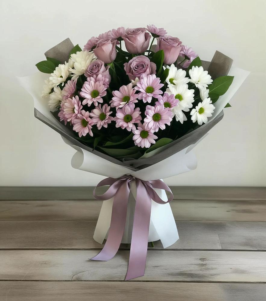 Букет цветов из: Хризантемы и Розы в Афипсипе