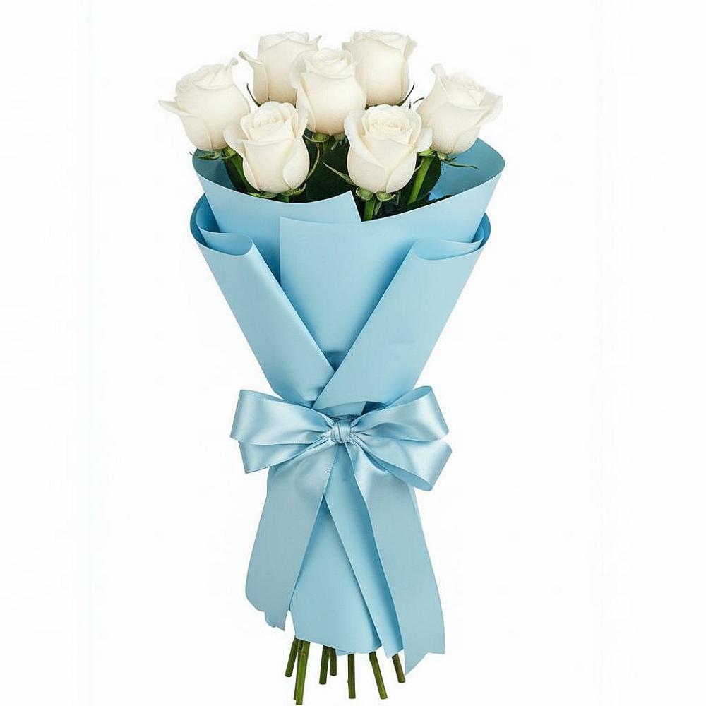 Букет 7 белых роз Проуд в Афипсипе