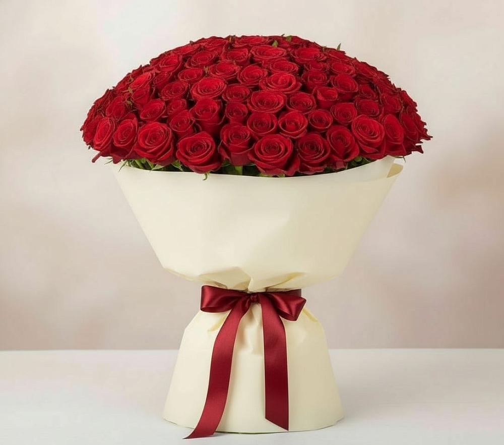 Букет 101 Красная роза Милано в Афипсипе