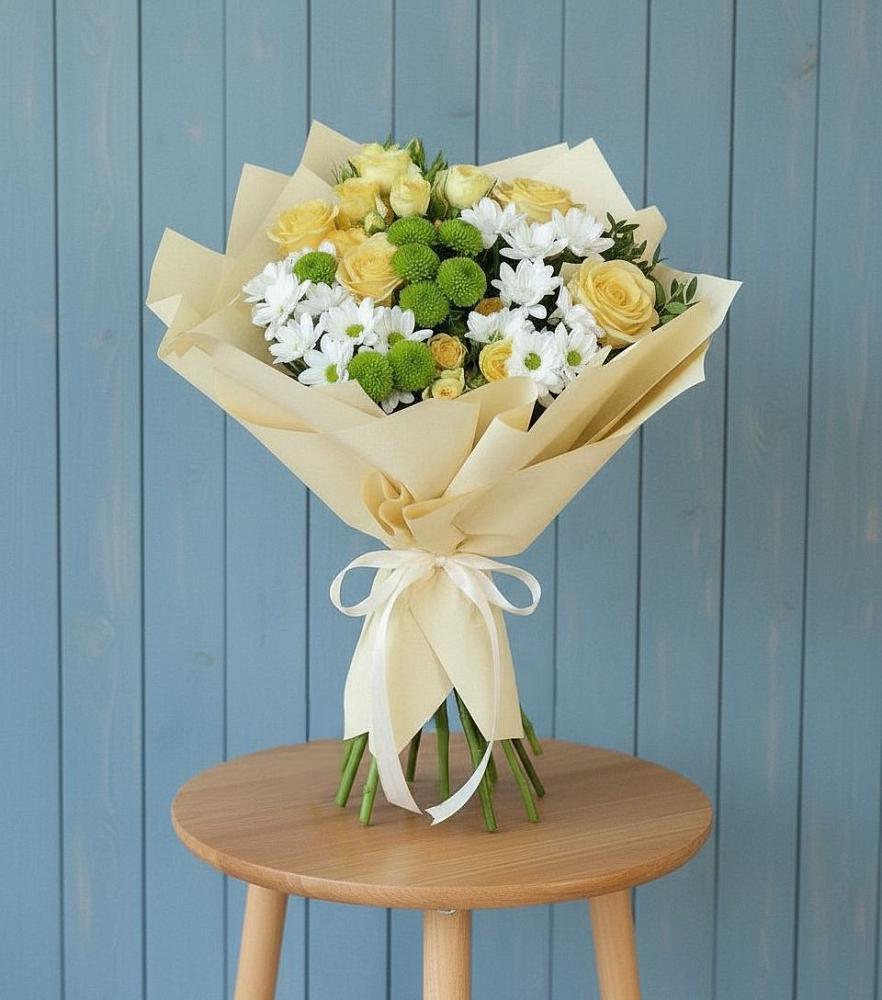 Букет цветов из: Хризантемы и Розы в Афипсипе