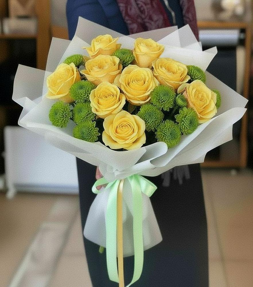 Букет цветов из: Хризантемы и Розы в Афипсипе