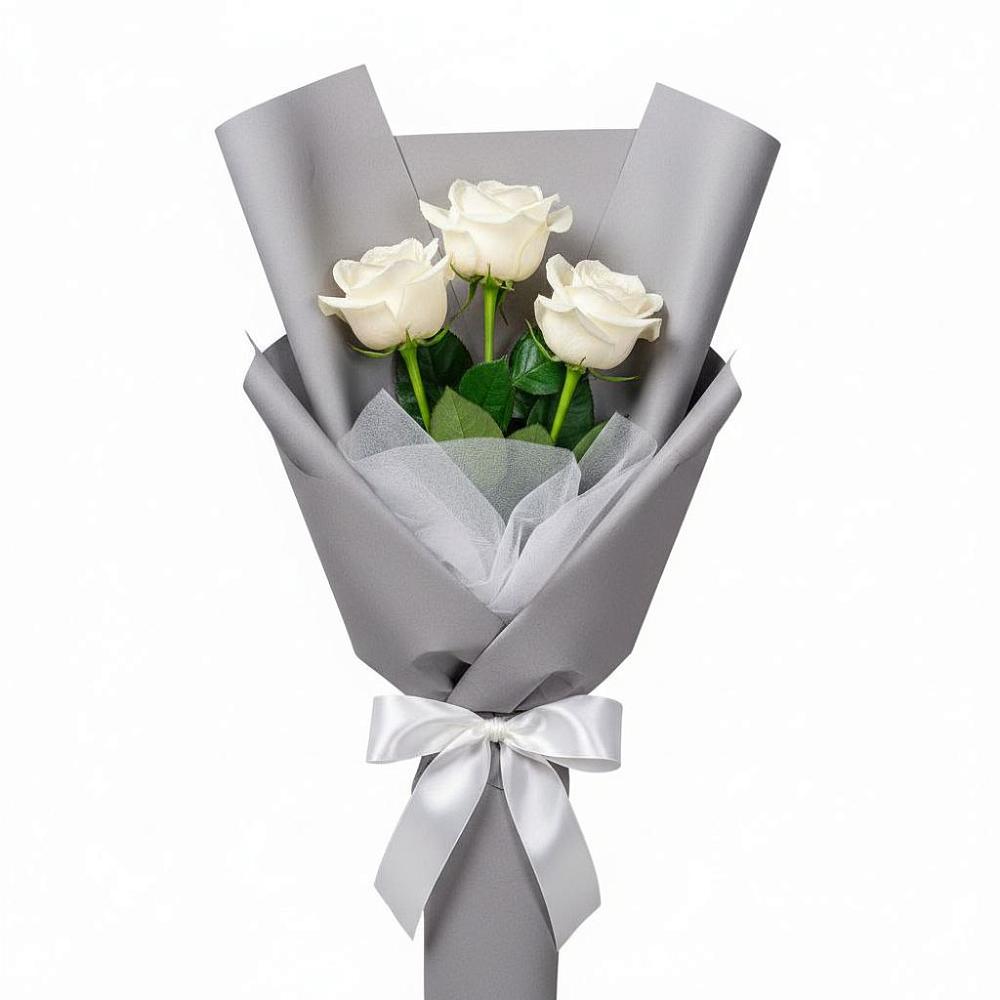 Букет 3 белые розы в Афипсипе