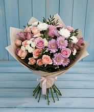 Букет цветов из:  Хризантемы, Розы и Альстромерии в Афипсипе