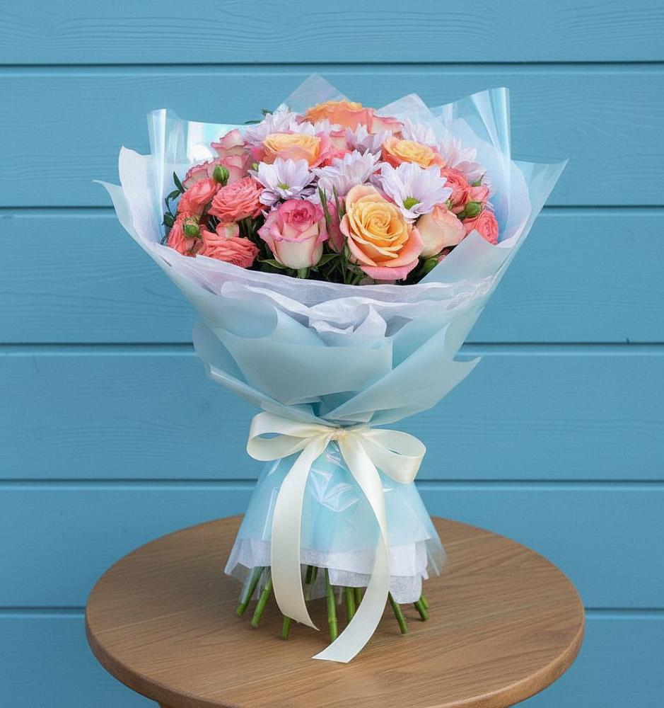 Букет цветов из: Хризантемы и Розы в Афипсипе